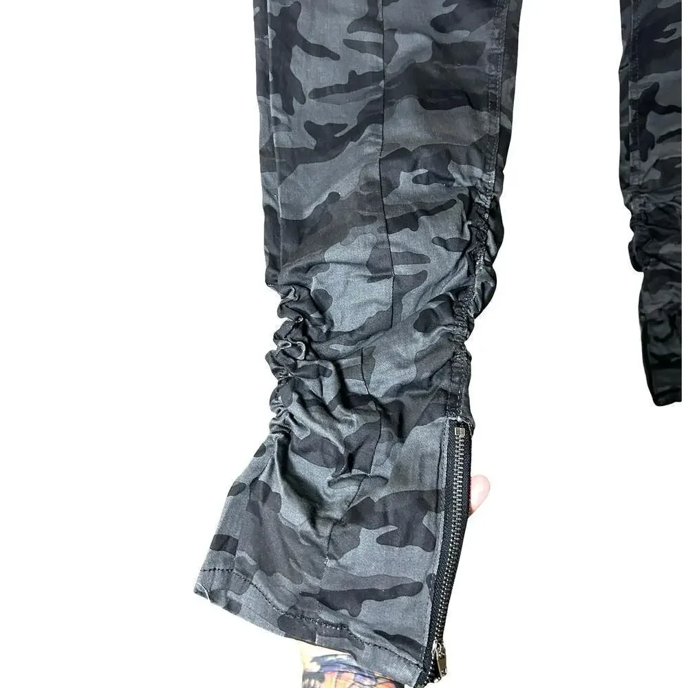 NWT Kuwalla Tee Men’s Camo Pintuck Trouser Joggers Black/Gray Size Large
